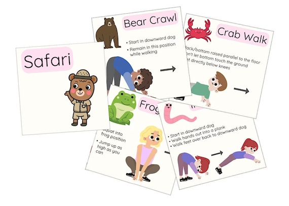 Animal Walk Cards Body Awareness Activities Coordination Exercises Gross Motor Activities Occupational Therapy Etsy