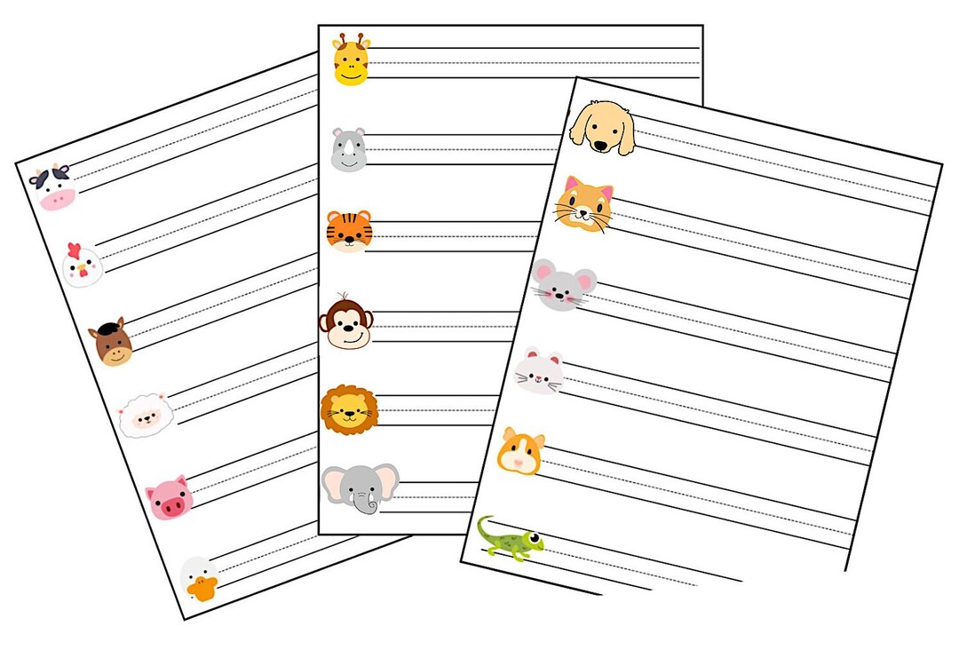 Animal Word Writing Practice: Handwriting Worksheets (PDF) - Etsy