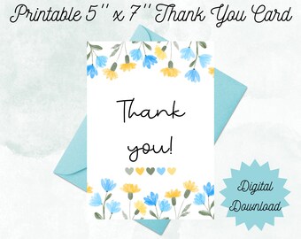 Thank You Card | Printable | Digital Download - Etsy