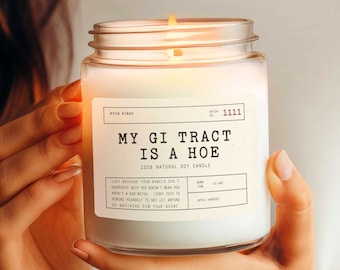 Funny Tummyache Candle My Gi Tract Is A Hoe Stomach Ache Survivor Irritable Bowel Gift Sorry For My IBS Crohn's Spoonie Chronic Illness Xmas