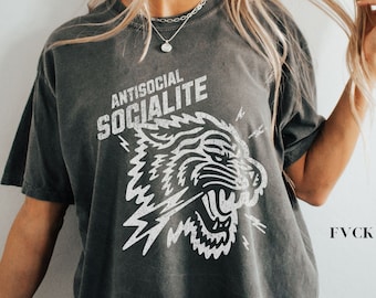 Introvert T-shirt Homebody Gift Antisocial Socialite Ironic Shirt Selectively Social Anti Social Club Funny Mental Health Social Anxiety Top