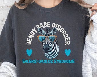 Ehlers Danlos Zebra Shirt for EDS Warrior Gift Ehlers-Danlos Syndrome Hypermobile Tshirt HEDS Rare Disease Teal Aware EDS Awareness Support
