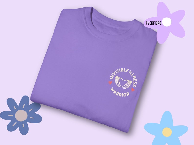 Invisible Illness Warrior Shirt Fibromyalgia Gift Chronic Pain T-shirt Migraine Endometriosis Arthritis Type 1 Diabetes ME CFS Lupus Endo RA