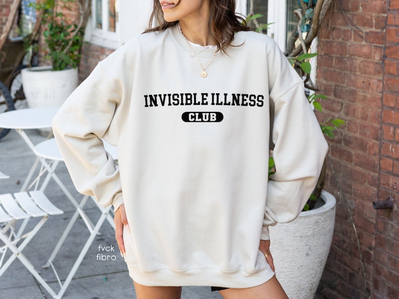 Trendy Depression Awareness Sweatshirt Gift Mental Health Invisible Illness Club Crewneck PTSD Anxiety Disorder Anxious Friend Bipolar BPD