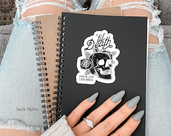 Custom Til Death Wedding Day Stickers Personalized Decal Custom Name & Date Vinyl Sticker Unique Wedding Favors Edgy Goth Gift Bags Skull