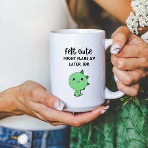 Felt Cute Might Flare Up Later Mug Funny Fibromyalgia Cup Rheumatoid Arthritis Endometriosis Gift Lupus Chronic Illness Sarcastic Crohns RA