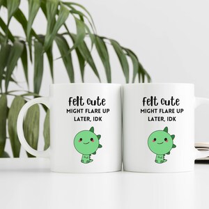 Felt Cute Might Flare Up Later Mug Funny Fibromyalgia Cup Rheumatoid Arthritis Endometriosis Gift Lupus Chronic Illness Sarcastic Crohns RA