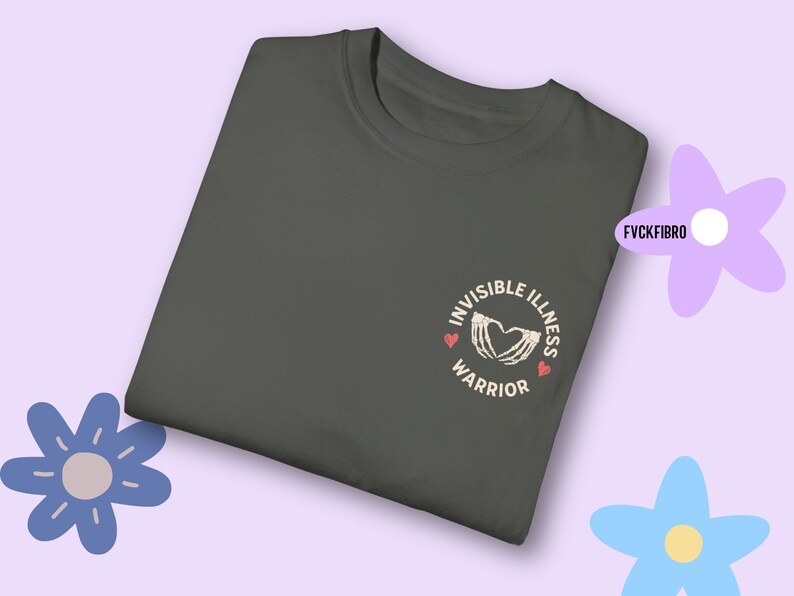 Invisible Illness Warrior Shirt Fibromyalgia Gift Chronic Pain T-shirt Migraine Endometriosis Arthritis Type 1 Diabetes ME CFS Lupus Endo RA