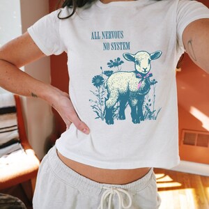 Mental Health Baby Tee Weird Shirt 90's Tees Ironic T Shirt Silly Y2K Trendy Gift Funny Meme Shirt All Nervous No System Coquette Tee ADHD