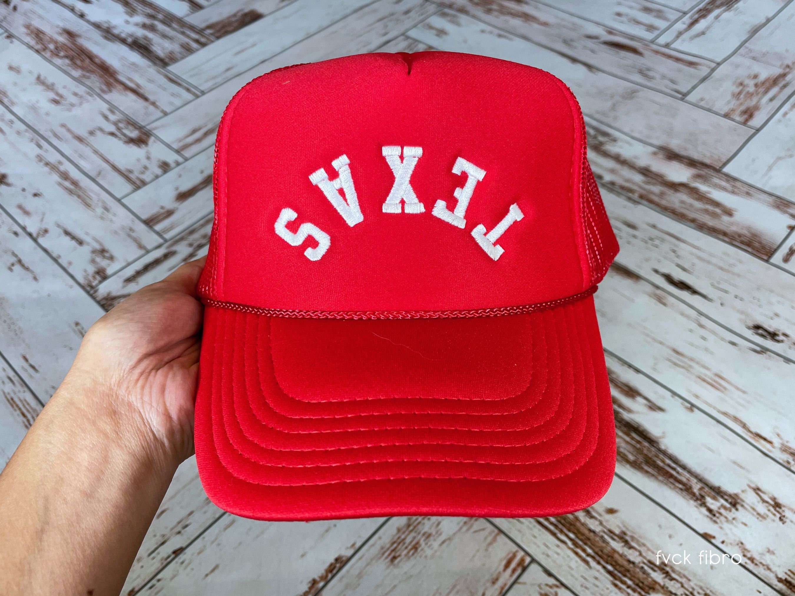 Texas Trucker Upside Down Writing TX Gift for Texas Girl Boy Houston Dallas Backwards Text Texas Hat Country Concert Outfit Western Truckers