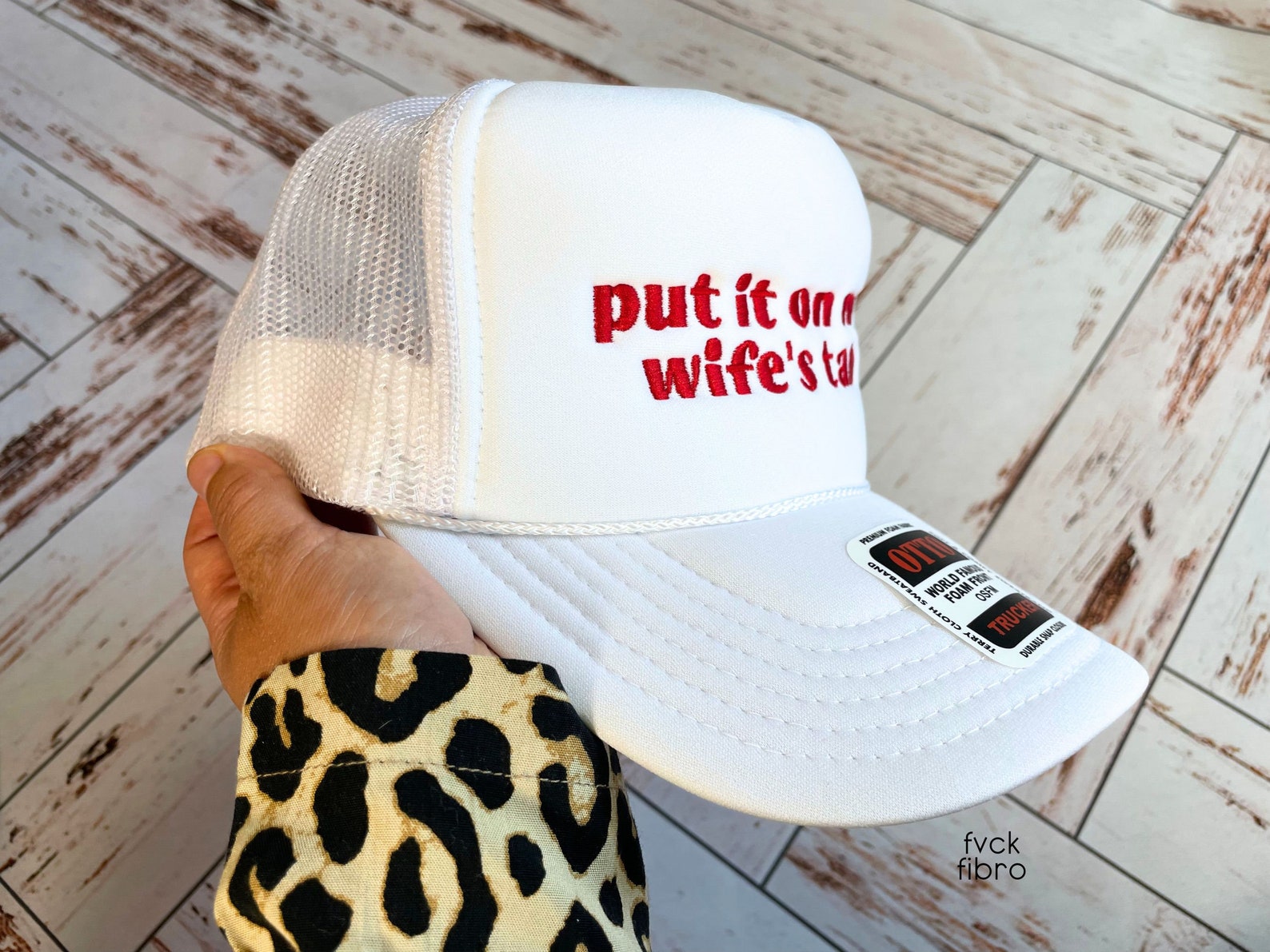 Put It on My Wife's Tab Embroidered Hat Funny Trucker Hat Bride Groom ...