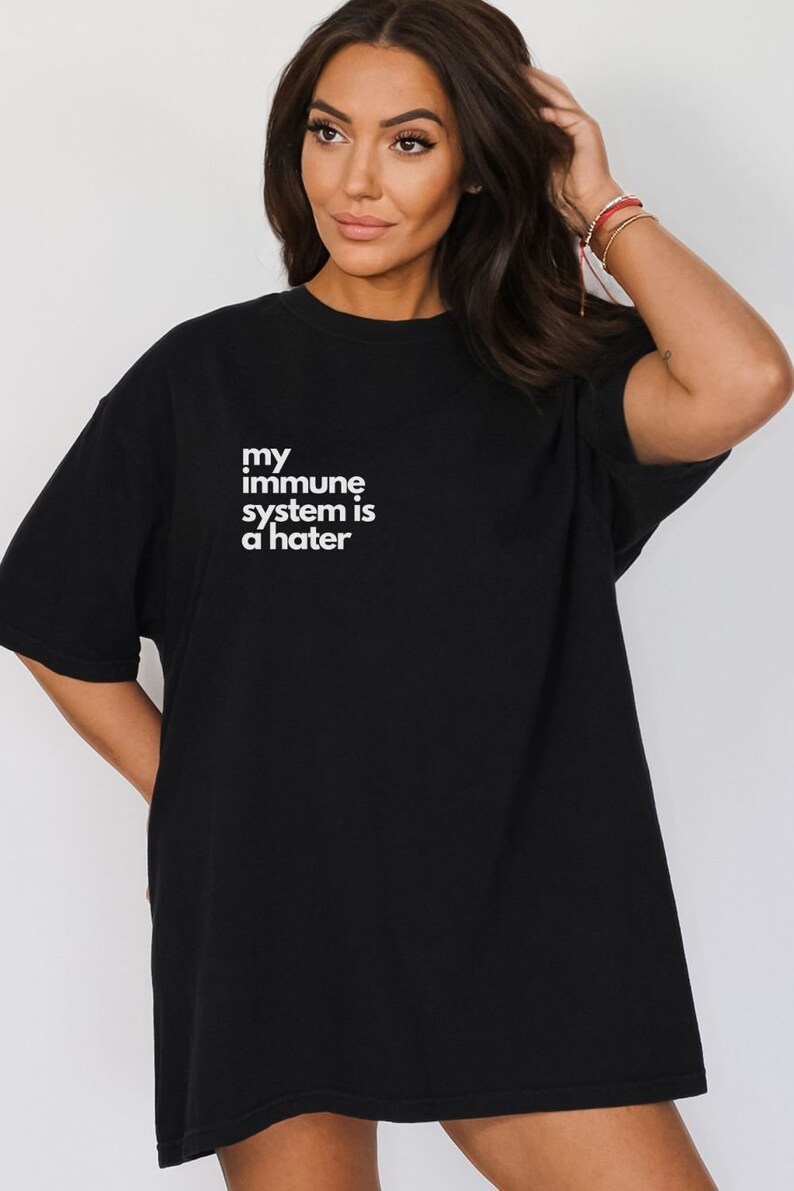 my immune system is a hater t-shirt funny autoimmune gift Funny Chronic Illness T-shirt My Immune System Is A Hater Shirt Lupus Gift Psoriasis Type 1 Diabetes Tee Rheumatoid Arthritis Psoriatic RA