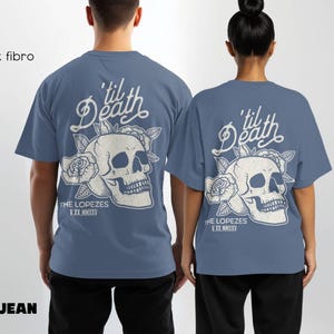 Custom Til Death T-shirt Bride & Groom Gift Wedding Day Shirt Just Married Mr Mrs Skull Skeleton Matching Husband Wife Honeymoon Anniversary