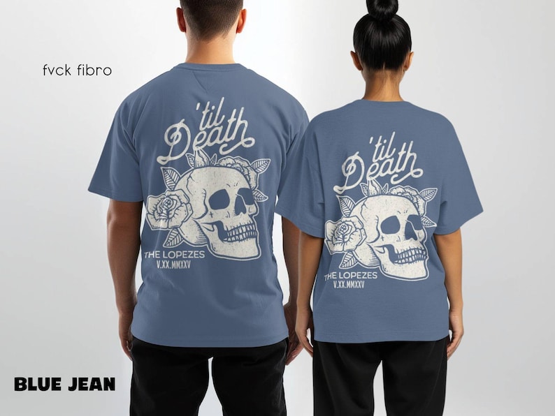 Custom Til Death T-shirt Bride & Groom Gift Wedding Day Shirt Just Married Mr Mrs Skull Skeleton Matching Husband Wife Honeymoon Anniversary