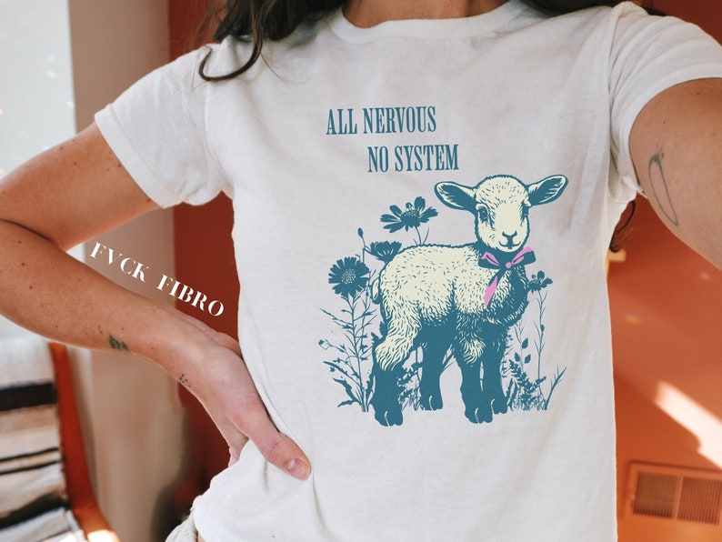 Mental Health Baby Tee Weird Shirt 90's Tees Ironic T Shirt Silly Y2K Trendy Gift Funny Meme Shirt All Nervous No System Coquette Tee ADHD