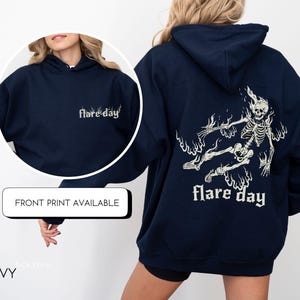Flare Day Hoodie Chronic Pain Gift Fibromyalgia Halloween Skeleton Multiple Sclerosis CRPS Ehlers Danlos Syndrome HEDS Lupus MS Spoonie Tops
