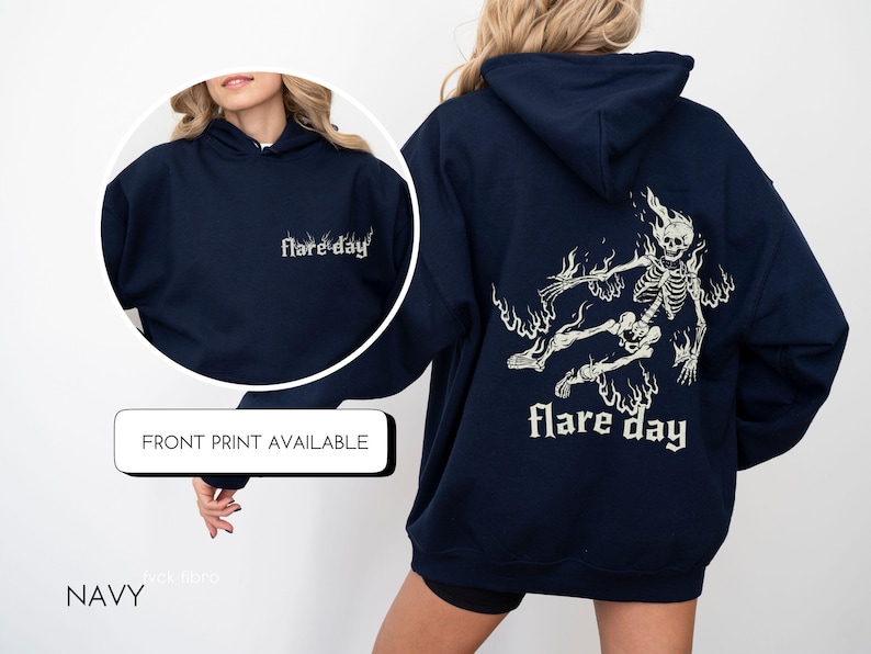 Flare Day Hoodie Chronic Pain Gift Fibromyalgia Halloween Skeleton Multiple Sclerosis CRPS Ehlers Danlos Syndrome HEDS Lupus MS Spoonie Tops