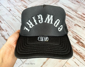 Reverse Cowgirl Trucker Reverse Text Western Truckers for Country Concert or Rodeo Offensive Hats Gift Funny Inappropriate Hats For Her