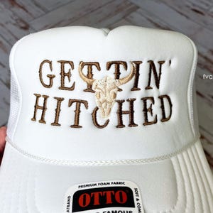 Western Bachelorette Truckers Embroidered Gettin' Hitched Gettin' Rowdy Hats Matching Nashville Bach Party Cowgirl Jackson Hole Austin Cute