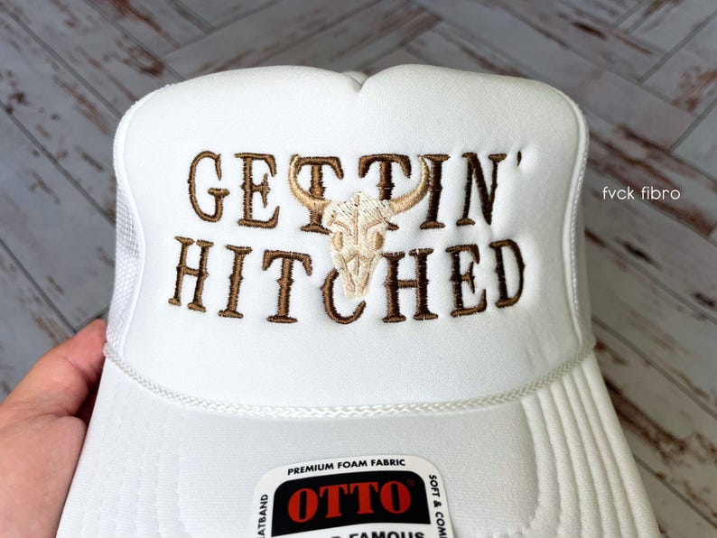 Western Bachelorette Truckers Embroidered Gettin' Hitched Gettin' Rowdy Hats Matching Nashville Bach Party Cowgirl Jackson Hole Austin Cute