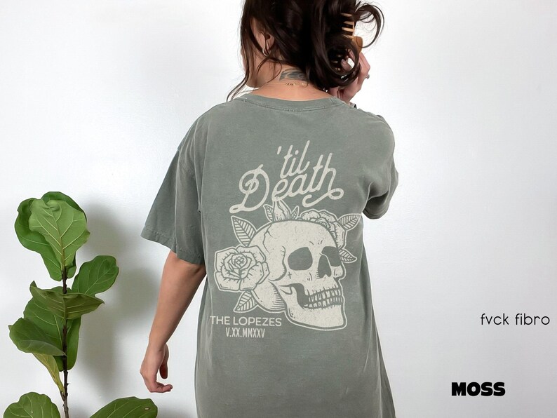 Custom Til Death T-shirt Bride & Groom Gift Wedding Day Shirt Just Married Mr Mrs Skull Skeleton Matching Husband Wife Honeymoon Anniversary