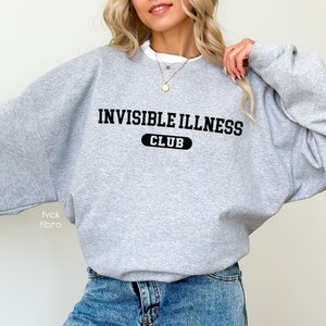 Trendy Depression Awareness Sweatshirt Gift Mental Health Invisible Illness Club Crewneck PTSD Anxiety Disorder Anxious Friend Bipolar BPD