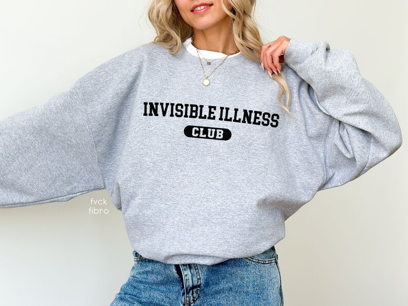 Trendy Depression Awareness Sweatshirt Gift Mental Health Invisible Illness Club Crewneck PTSD Anxiety Disorder Anxious Friend Bipolar BPD