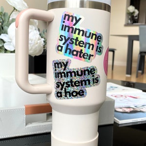 Funny Chronic Illness Stickers Autoimmune Lupus My Immune System Is A Hater Hoe Multiple Sclerosis Decals Gift Spoonie Rheumatoid Arthritis