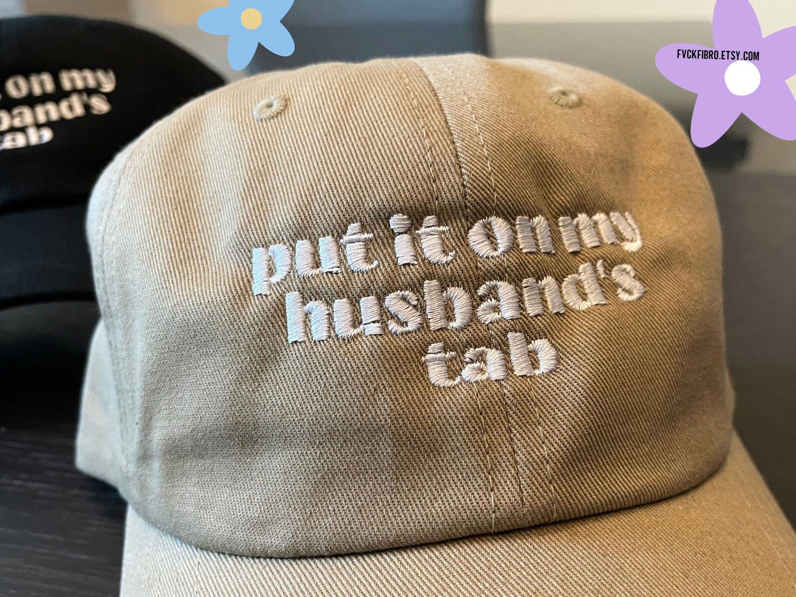 Embroidered Hat Bridal Shower Gift Funny Put It on My Husbands Tab Hat ...