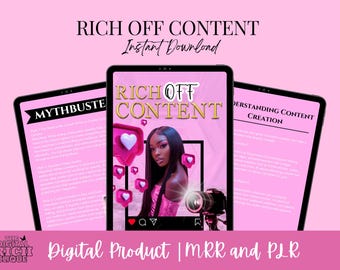 Rich Off Content Ebook| Done For You| PLR FULLY WRITTEN Ebook| Editable Canva Template