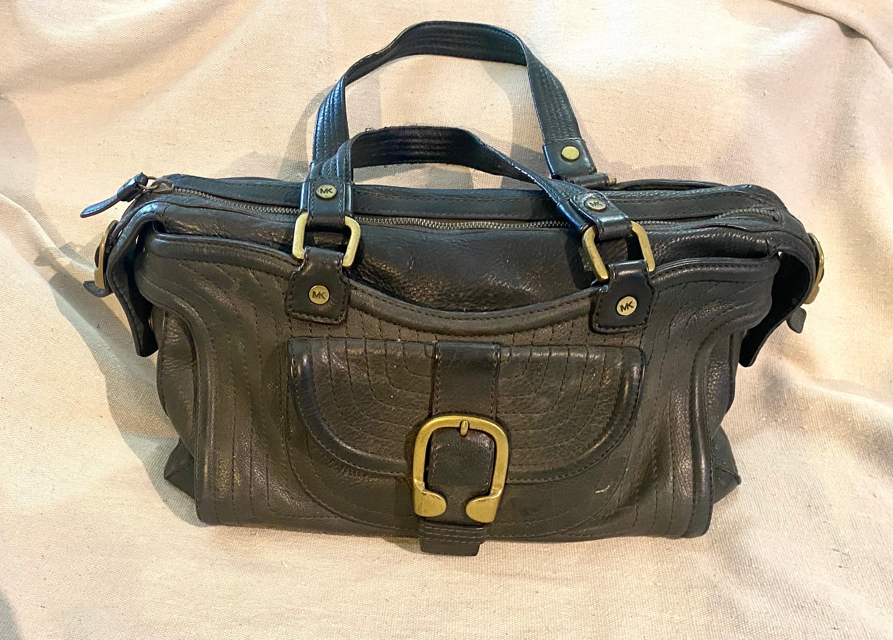 MK Jet Set Carry All Travel Large Bag Vegan Leather Handbag Organizer in  Dark Beige Color