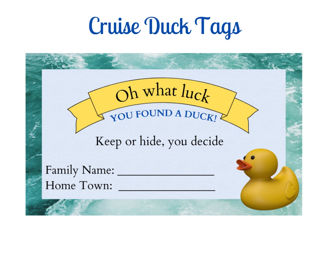 Duck Tags for Cruising Cruise Printable PDF Etsy Duck Tags for Cruising Cruise Printable PDF Etsy