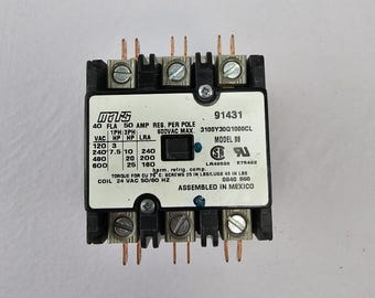 MARS Model 98 Contactor 40 FLA 50 Amp 24V Coil HVAC Refrigeration