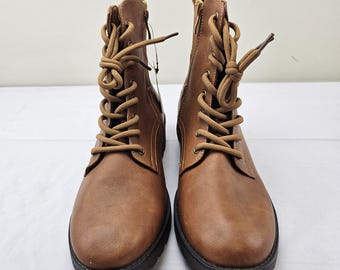 Vepose New York Women’s Brown Combat Ankle Boots Size 9.5