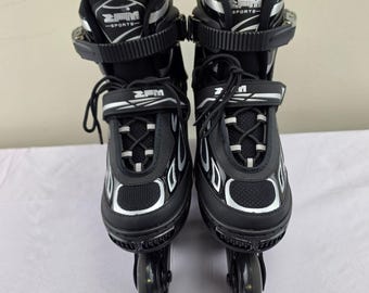 ZPM Sports Adjustable Inline Skates with Black and Silver ABEC-7 Bearings—Adjustable Size for Comfort and Performance—with Pro-Tec Helmet