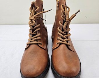 Vepose New York Women’s Brown Combat Ankle Boots Size 9.5