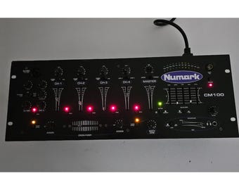 Numark CM100 4-Channel Rackmount Mixer – Working, Missing Fader Caps
