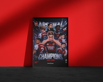 Arsenal Champions 2025-2026 Poster | Anime Football Art Print (Digital Download)