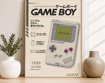 Game Boy Collection Edition Poster | Retro Handheld Gaming Wall Art | Printable Nintendo Gaming Decor