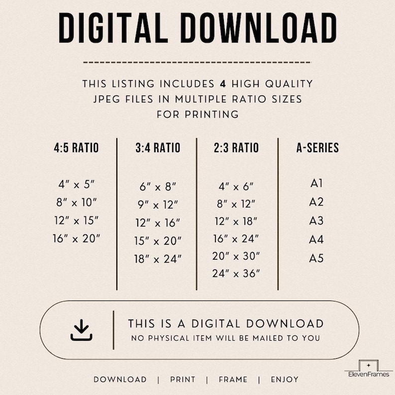May include: A digital download graphic with text that reads "DIGITAL DOWNLOAD." The listing includes 4 high-quality JPEG files in multiple ratio sizes for printing. Sizes include 4x5, 8x10, 12x15, 16x20 inches, and more. The text also states "This is a digital download."