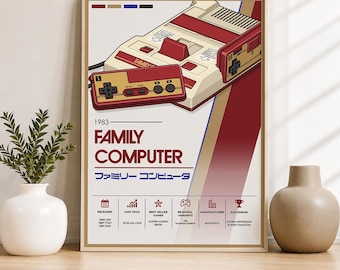 Famicom Collection Edition Poster | Retro Japanese Gaming Wall Art | Digital Download