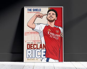 Declan Rice Poster | Arsenal Football Art | The Shield Print (Digital Download)