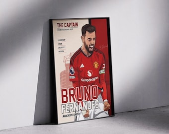 The Captain Bruno Fernandes Print | Manchester United Artwork | Minimalist Football Poster | Legacy Series Decor