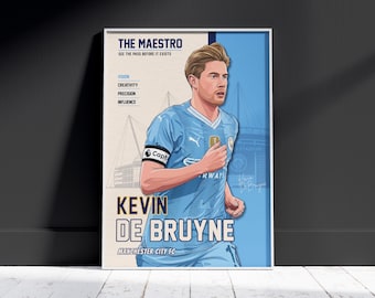 Kevin De Bruyne Poster | Manchester City Football Art | The Maestro Print (Digital Download)