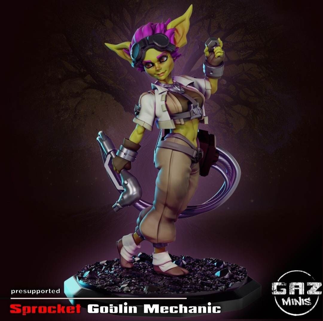 Sprocket the Mechanic Miniature for Dnd/pathfinder/tabletop Gaming
