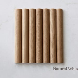 Floating Curved Sing sink vanity with White Oak Rounded Reeds Front 22"-32"-36" Powder zdjęcie 6