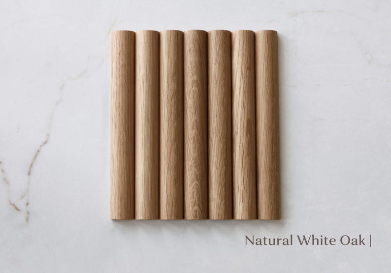 Floating Curved Sing sink vanity with White Oak Rounded Reeds Front 22"-32"-36" Powder zdjęcie 6