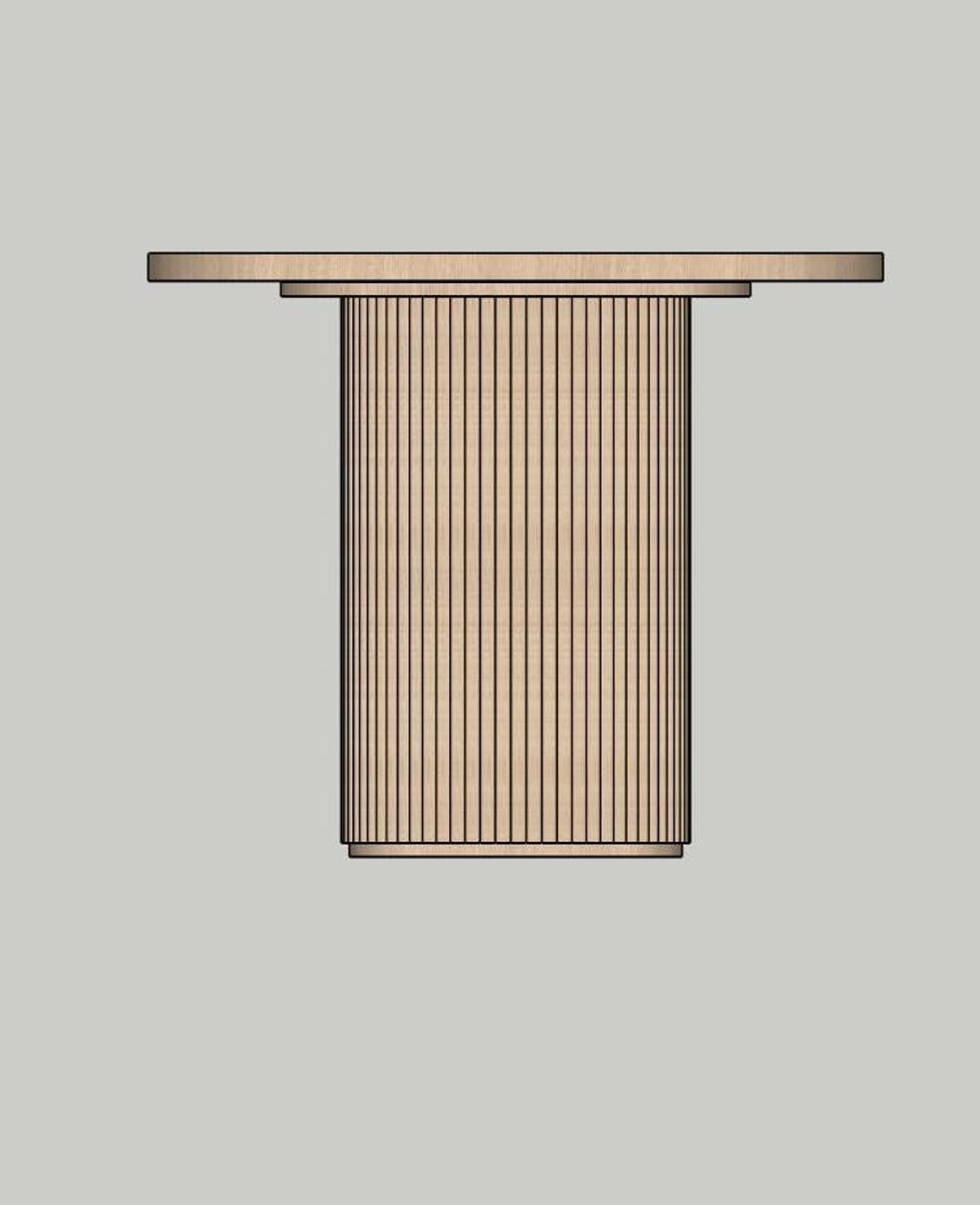 Custom Round Dining Table With Fluted Solid Oak Base - Etsy