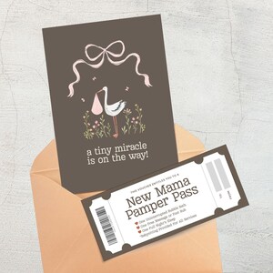 Tarjeta de regalo y cupón para mimos para mamás primerizas / Regalo imprimible para mamás primerizas / Tarjeta para el Día de la Madre / Regalo para mamás primerizas