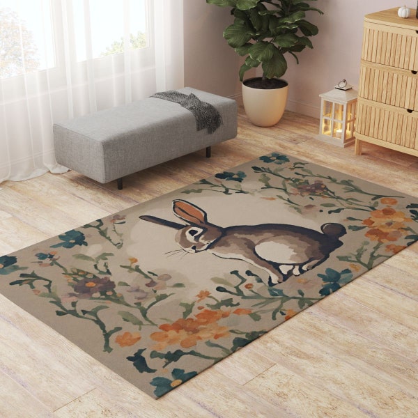 Washable Rabbit Mat, Pet Playpen Floor Mat, Rug Playmat for Rabbits, Cats, Dogs. Premium Playpen Floor Mat for Rabbits, Gift For Bunny Lover
